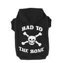 EXPAWLORER Black XS Bad to The Bone Printed Skull Cat Fleece Sweatshirt Dog Hoodies