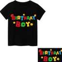 Super Soft Birthday Boy Short Sleeve T-Shirt Gifts for Boys Birthday Party. 140 Size