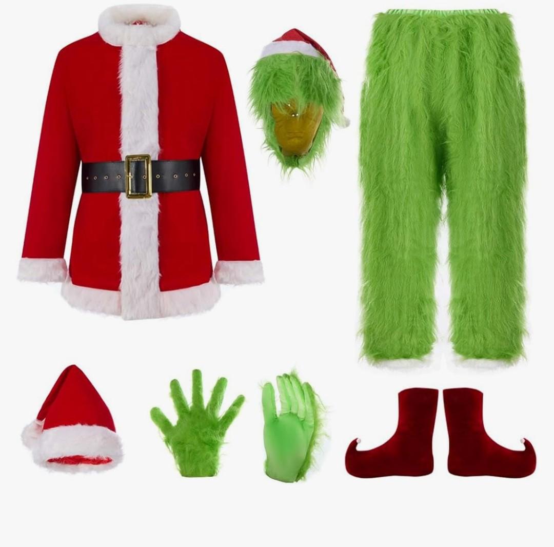 7PCS Christmas Costumes-Adult Furry Christmas Cosplay Costume Santa Outfit Sets
