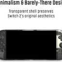 Transparent TPU Case for Nintendo Switch 2 - Shockproof Cover with Enhanced Heat Dissipation & Anti-Scratch & Dock-Compatible Design & Ergonomic Grip