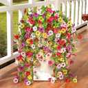 Artificial Flowers for Outdoors Spring Decor, 6 Bundles UV Resistant Realistic Fuax Silk Hanging Flowers, Fake Plants for Planter Indoor Outside Garden Porch Patio Balcony Yard(Mix