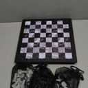 2-in-1 Chess Set and Magnetic Checkers Set - Foldable 13-inch Travel Board Game, Durable Plastic, Puzzle and Strategy Toys for Kids and Adults (Black and White)