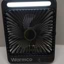 Warmco 20000mAh 8-inch Portable Camping Desk Fan, [15-48H Working Hours] Ultra-thin LED Light Rechargeable Battery Powered Travel Fan for Outdoor, Indoor, Cruise Essentials 2025 (Black)