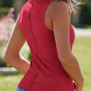 Imily Bela Womens Ribbed Tank Tops Summer Slim Fit V Neck Tops Casual Basic Knit Sleeveless Shirts (Red, XL)