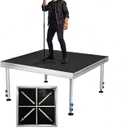 4'x4' Portable Stage, Folding Portable Stage Platform with Height Adjustable Riser (24" -42"), Stage Platform Up to 1900LBS for Performances at School Auditoriums Concerts Restaurants Bars Stage Riser