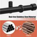 1 Inch Curtain Rods for Windows, Extra Long 32 to 240 Inch Long Black Rustic Curtain Rod Set, Modern Design Drapery Tubes with Brackets Room Divider, For Indoor and Outdoor