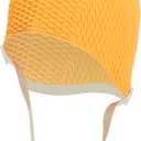 Sporti Bubble Swim Cap, Women Protection Bathing Cap, Anti-Slip Interior Grip, Made from Latex/Rubber & Keep Head Warm, Orange