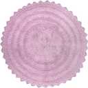 DII Crochet Collection Reversible Bath Mat, Round, 27.5" Diameter, Mauve