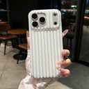 for iPhone 17 Pro Max Case Striped Phone Cases Cute Women Girly Trendy Shockproof Slim Soft TPU and Hard PC Protective Cover Orange
