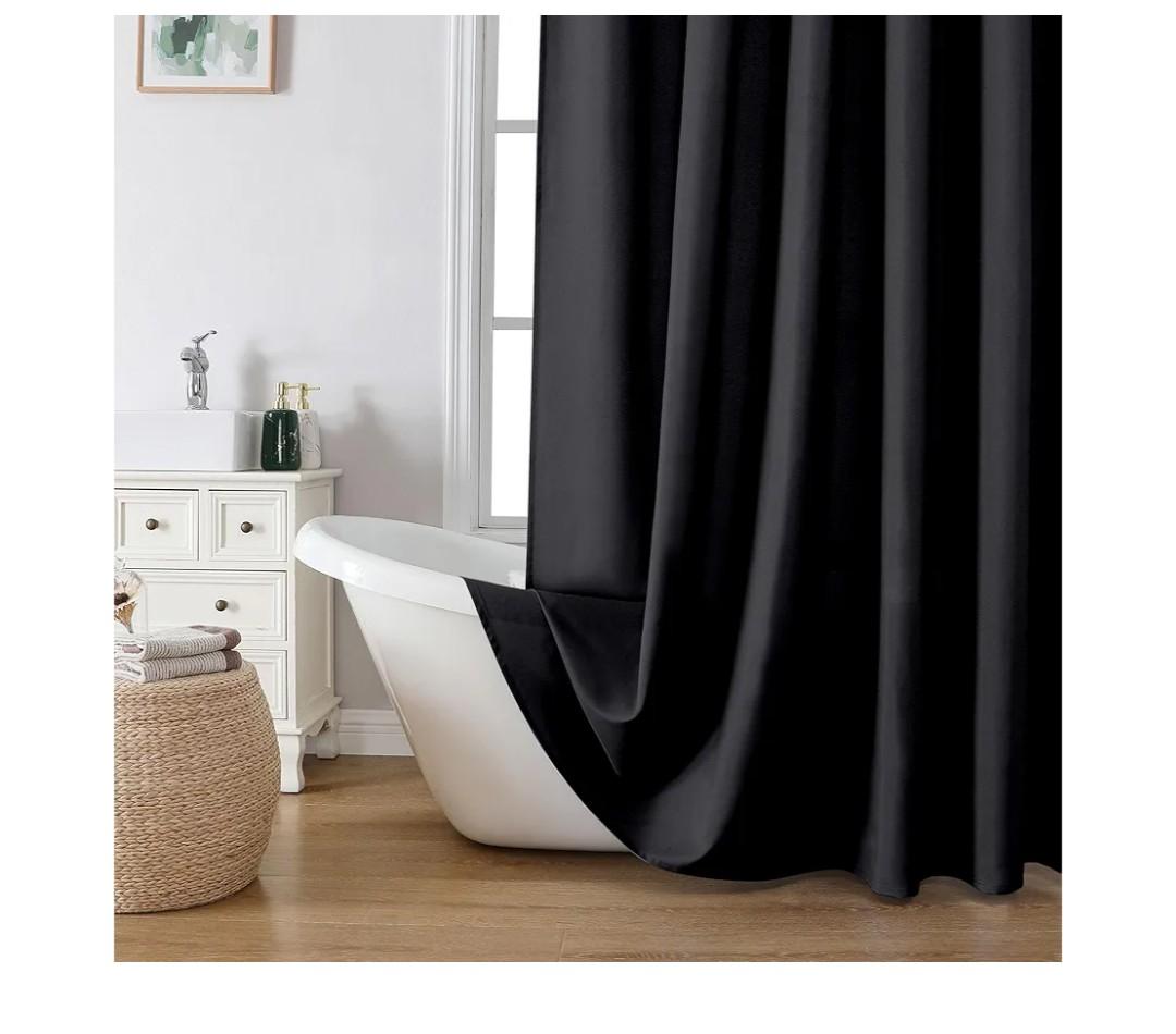 Bathroom Curtains, Color Black, 74 x 70, 4 Pieces