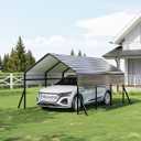 Garvee 10'x15' Metal Carport, Heavy Duty Car Ports Kit All-Weather for Pickup Trucks, Boats, RVs, Tractors, Reinforced Frame with Anchors