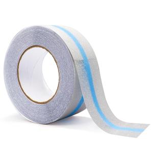 ONTWIE Anti Slip Tape, Clear Glow in The Dark Traction Grip Tape, 2 Inch x 32.8ft Waterproof Indoor/Outdoor, Non Slip Stair Treads Safety Tape(Clear with a line of Glow,Blue, 2" Width)