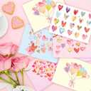 5 x 6 Sets Pop Up 3D Valentine's Day Gift Card Holders 3D Red Pink Candy Hearts Greetings Cards with Envelopes for Him Her Coworkers Teacher Sweet Day Wedding Bridal Shower Anniversary Birthday