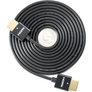 NTW High Performance Ultra Slim HDMI Cable (16.5ft) Premium High Speed Ultra Thin HDMI cable with RedMere Technology, 1080p, 4K HDR, 10.2Gbps, 36AWG - Black - NHDMI4S-05M/36C