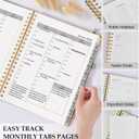 2026 Planner, Weekly and Monthly Calendar Planner from January 2026 - December 2026, 8.5" x 11" Hardcover Leather Hourly Appointment Book with Tabs, Spiral Daily Planners for School Work Home, Green