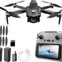 GPS Drone with 4K Camera, 4.5" LCD Display - 3280ft HD Image Transmission, 50x Zoom, Auto return, Follow Me, Go Home, Gesture Control, One Key Takeoff/Landing, Altitude Hold,led Light Professional Quadcopter for Aerial Photography Control and Video Recording, Beginner-Friendly FPV RC Quadcopter