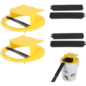 Mouse Bucket Trap for 5 Gallon Bucket, Auto Reset Bucket Lid Mouse Trap, Reusable Rodent Catching Solution for Garage Basement Warehouse Indoor Outdoor(2PACK)