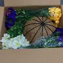 2 Set Artificial Outdoor Flowers with Hanging Baskets,24 Pcs UV Resistant Faux Petunias Flowers with Hanging Planter for Front Door Porch Spring Outside Decor (2, White,Yellow,Purple,RedViolet)