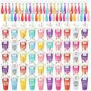 Tioncy 50 Sets Employee Appreciation Cups 24oz Plastic Thank You Tumblers with Lids Straws Keychains Cards Staff Bulk Thank You Gifts for Teacher Nurses Graduation Gifts(Novel)