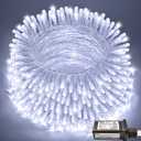 JMEXSUSS 66ft 200 LED White Christmas Lights Indoor Bedroom, Connectable White String Lights Outdoor Clear Wire, 8 Modes Twinkle String Lights Plug in for Room Tree Wedding Christmas Decoration