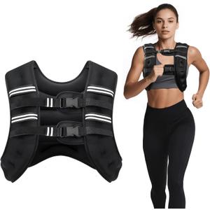Ragebby Weighted Vest, 12lb for Men, Women with Reflective Stripe, Weight Vests Adjustable for Workout, Strength Training, Running, Fitness, Muscle Building, Weight Loss clearance (Black)