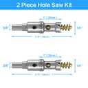 TCT Hole Saw Set, 2-Pack of 5/8" (16mm) Heavy Duty Tungsten Carbide Tipped Hole Cutters for Stainless Steel Mild Steel Copper Iron Brass Plastic and More, with Titanium-Plated Pilot Drill Bits