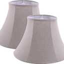 Aspen Creative 38029-2, Handsewn Bell Traditional Collapsible Spider Shade in Oatmeal Linen Fabric, 9" Top x 18" Bottom x 13" Slant, Set of 2