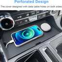 Center Console Compartment Cover for Ford F150 Accessories 2021-2025 2026/Lightning XLT PRO 2022-2025 Interior Hidden Panel Secret Pocket Lid USB Hole (Fits The Open Pocket in Front of The Shifter)