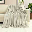 TOONOW Fleece Blanket Textured Fuzzy Plush Throw Blanket Twin Size 60" x 80", Super Soft Fluffy Bed Blanket Geometric Pattern Comfy Microfiber Flannel Blankets for Couch, Bed, Sofa, Pumice Stone