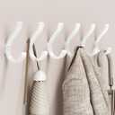 Wall Hooks for Hanging Coat/Backpack - 5.4'' Large 40LBS Heavy Duty Hanger Wall Mount Screw in, for Towel, Closet, Robe, Bag, Outdoor, White 6 Pack