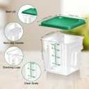4 pcs 4qt Food Storage Containers with Lid, Square Clear Commercial Food Storage Containers with Handle and Scale for Food Storage in Home Kitchen & Dining (Green), 7.48x7.48x7.87