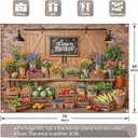7x5ft Fabric Farmers Market Backdrop Fresh Vegetables Flowers Wooden Barn Spring Photography Background Baby Shower Birthday Party Decorations Photo Banner Props