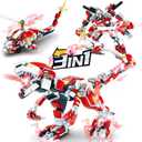 STEM Creator 3 in 1 Dinosaur Building Kits 559PCS, Compatible with Lego, Mech Toys for Kids Age 6-10 Year Old, Plane Model Gifts for Boys 8-14