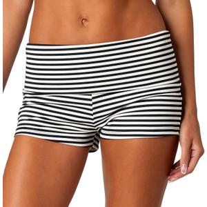 KMBANGI Womens Fold Over Shorts Elastic Waist Y2k Lounge Shorts Foldover Cute Pajama Micro Bottoms Mini Shorts Sleepwear