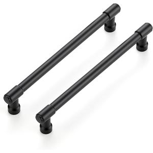 Ravinte 2 Pack 6-1/4 Inch Hole Center Solid Kitchen Cabinet Handles Matte Black Dresser Pulls Cabinet Drawer Pulls for Kitchen Cupboard Hardware