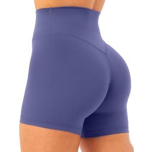 Unthewe Women's Workout Gym Biker Shorts High Waisted Athletic Booty Yoga Shorts with Tummy Control, Large
