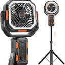 OGERY Portable Camping Fan, 20000mAh Rechargeable Fan with LED Lights & 270° Pivot, Remote Control Shaking Head Desk Fan for Tent Travel Bedroom