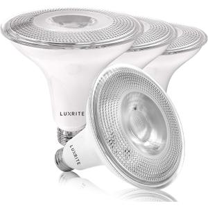 LUXRITE 4 Pack PAR38 LED Outdoor Flood Light Bulbs, 120W Equivalent, 1250 Lumens, 4000K Cool White, 15W Dimmable, Indoor Outdoor Spotlight Bulb, Wet Rated, E26 Standard Base, UL Listed