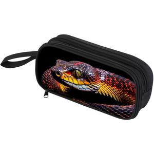 Pencil Case for Boys,Multi-Slot Large Capacity Pencil Pouch with Soft Zipper, Durable Pen Box Snake
