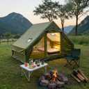 Inflatable Camping Tent, Glamping Blow Up Tent with Hand Pump for All-Season, 3 Mins Easy Setup, Waterproof Tens with Mesh Window for 4-6 Person, Suit for Family, Friend, Camp, Outdoor Gathering