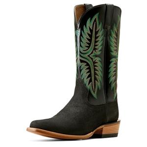 ARIAT Men's Futurity Rider Cowboy Boot, Black/Smokey Roughout, 12