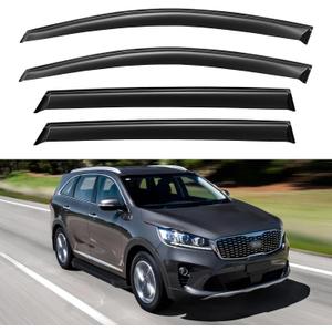 Window Visors Rain Guards for 2016 2017 2018 2019 2020 Kia Sorento, Out-Channel Window Vent Wind Deflectors Visors Shades for 16 17 18 19 20 Sorento