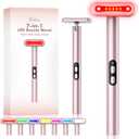 Red-Light-Therapy-Wand, 7 Colors LED Facial Light Therapy Wand for Face and Neck Rejuvenation, Face Massager Eye Beauty Tool at Home (Rose)