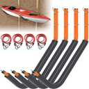 26" Kayak Wall Mount Storage Rack with Foam Padding - 150lb Capacity, Includes Elastic Rope & Hooks - Versatile for Indoor/Outdoor, Garage, Dock, Canoe & Paddle Board Storage