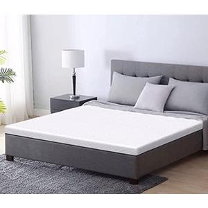 2 Inch Memory Foam Mattress Topper 160x200 Mattress Pad with zippered cover (200x200) am, Mattress Cover, White