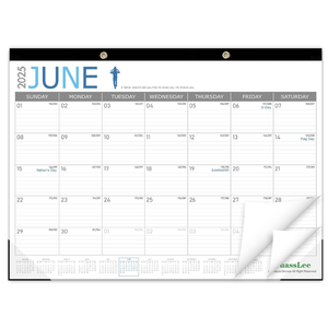 GuassLee 2025-2026 Desk Calendar - 19 Months 17 x 22 Inches Large Academic Monthly Calendar from Jun. 2025 to Dec. 2026 with Hanging Rope, Julian Dates and Large Ruled Blocks for Home School Office
