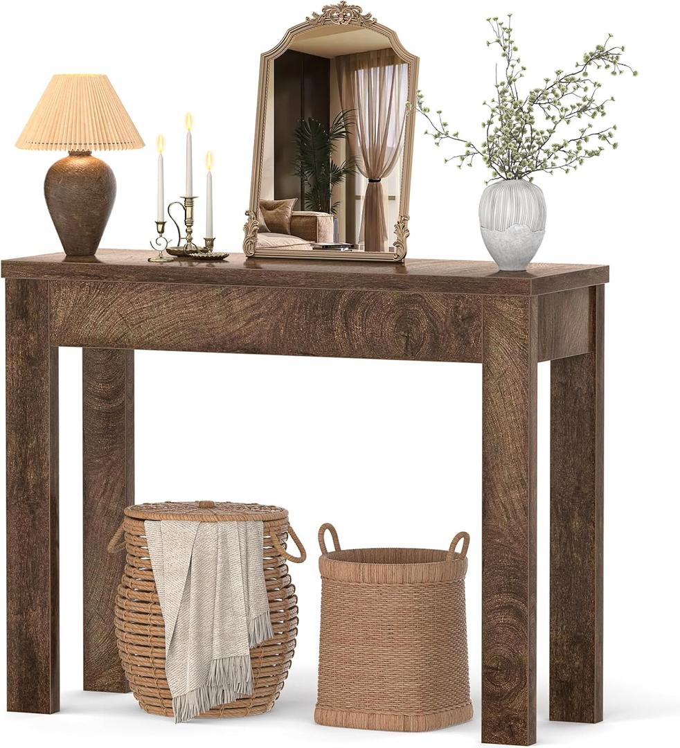 Armocity Small Console Table for Entryway, 32" Farmhouse Narrow Sofa Table
Couch Table Behind Sofa, Entry Way Table for Entrance, Hallway, Living Room, Foyer, Cracked Oak