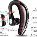 Bluetooth Headset V5.0,Wireless Bluetooth Earpiece with Noise Canceling Mic for Cell Phone,Business Earphone for Driving/Trucker/Office,Sweatproof Headset for Android/iPhone-RED