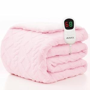 JKMAX Heated Electric Blanket Full Size-72"x84" Heating Blanket with 10 Heating Levels & 5 Time Settings Over-Heat Protection，Winter Warmer for Adults with ETL Certification（Pink）