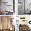 Kitchen Utensil Hanger, Wall Mout Kitchen Utensil Holder Organizer Rack with 6 Hooks, 2 Set Kitchen Wall Hooks for Hanging Cooking Utensils Set, Heavy Duty Wall Shower Hook